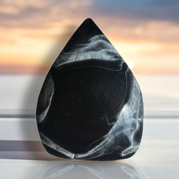 Black Agate Crystal Tear Drop‎ (3) - Picture 1 of 16